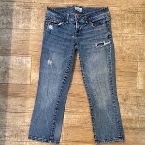 Aeropostale, Stylish Blue Distressed Women Capri Jeans